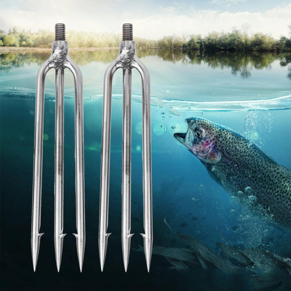 OTVIAP Fishing Gig,2 Pcs Stainless Steel 3 Prongs Harpoon Gig Gaff Hook Barb Fish Spear for Outdoor Fishing Tackle,Prong Harpoon