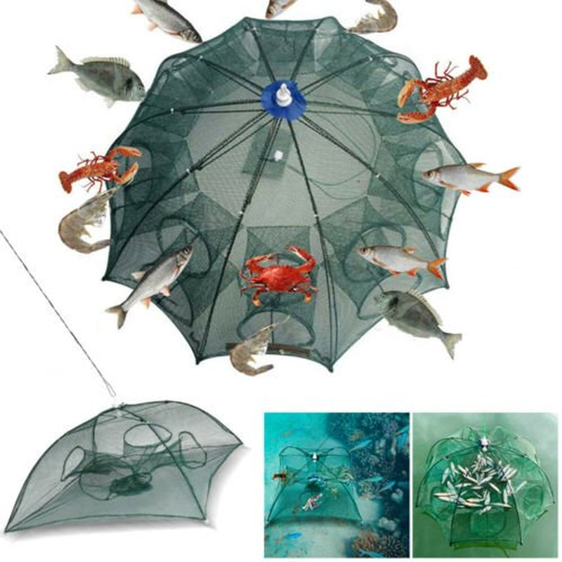 Bait Nets for Minnows, Foldable Fishing Net Landing Net Fishing Baits Net Dip Mesh Trap Fish Shrimp Minnow Crayfish Crab Baits Cast Mesh Trap (Size : 4 Holes)