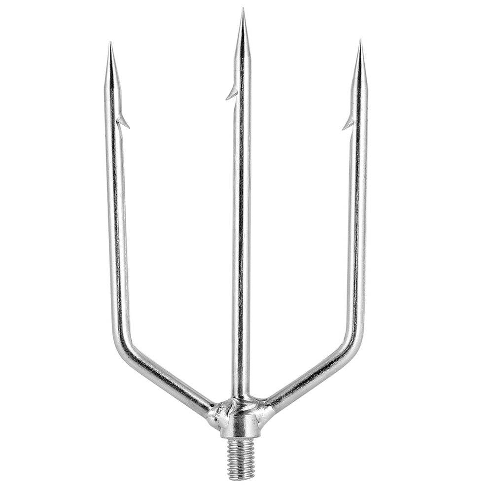 TINKSKY Stainless Steel Fishing Spear 3 Prongs Harpoon Barbed Hook Outdoor Hunting Tool Fishing Tackle Accessory (Silver)