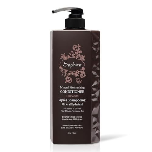 Saphira Mineral Moisturizing Conditioner, Hydrating Deep Conditioner for Dry, Damaged, Bleached and Color-Treated Hair, Sulfate-Free, Paraben-Free, Nourishes and Revitalizes Lifeless Hair, 34 Ounce
