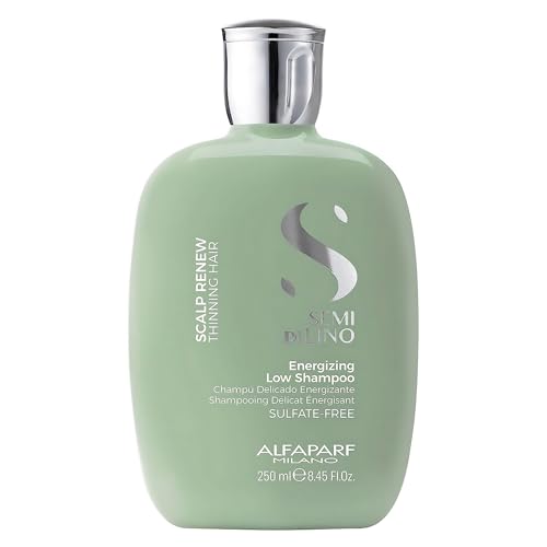 Alfaparf Milano Semi Di Lino Scalp Renew Low Shampoo for Thinning Hair - Sulfate Free Shampoo - Strengthens, Re-densifies and Stimulates Hair Fiber - Professional Salon Quality - 8.45 Fl Oz