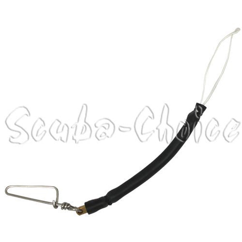 Spearfishing Speargun Shock Cord W/ Stainless Steel Snap, 11-1/8", Black