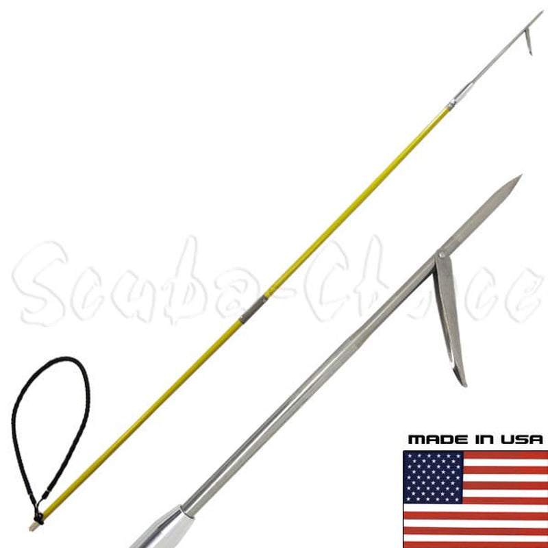 7' Travel Spearfishing Two-Piece Fiber Glass Pole Spear 1 Prong Single Barb Tip