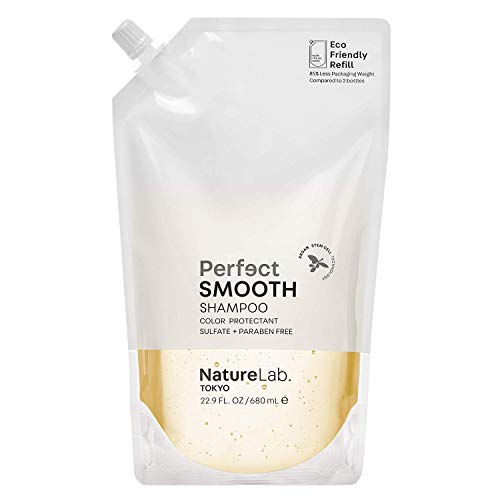 NatureLab Tokyo Perfect Smooth Shampoo: Eco-Friendly Refill Pouch: Weightless Frizz Control for Smoother, Healthier Hair and Scalp I 22.9 FL OZ / 680ml