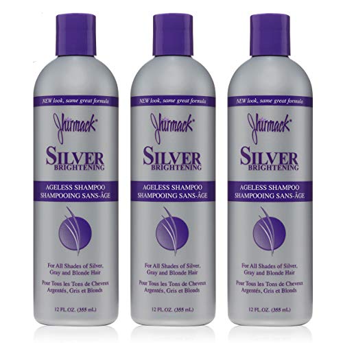 jhirmack Silver Brightening Purple Shampoo Set of 3 for all types of silver, grey, and blonde hair