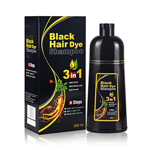 BELEZALIB Instant Black Hair Dye Shampoo for Women MEIDU Hair Color Shampoo Gray Hair For Men- 100% Gray Coverage - Herbal Ingredients 3 in 1 Black Hair Dye 500ml