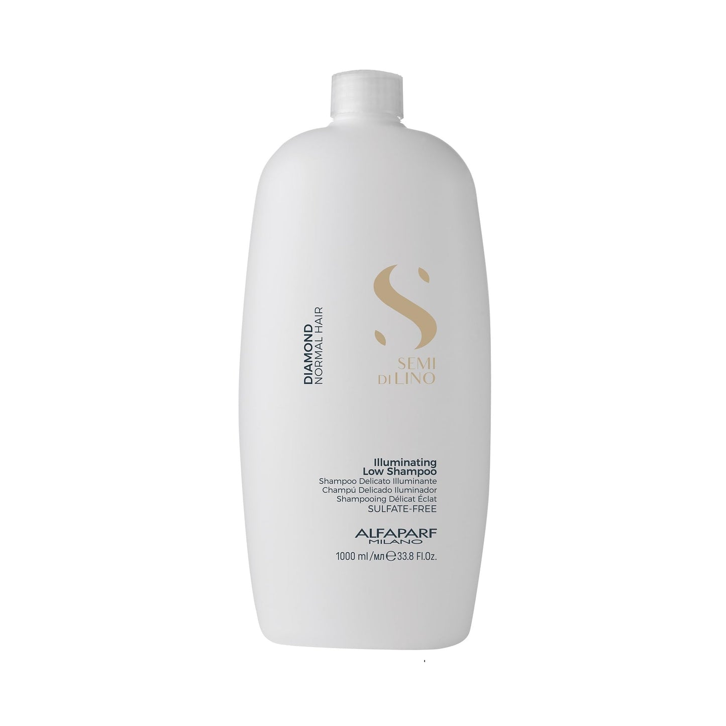 Alfaparf Milano Semi Di Lino Diamond Shine Illuminating Low Shampoo - Sulfate Free - For Normal Hair - Paraben and Paraffin Free - Safe on Color Treated Hair - Professional Salon Quality, 33.8 Fl Oz