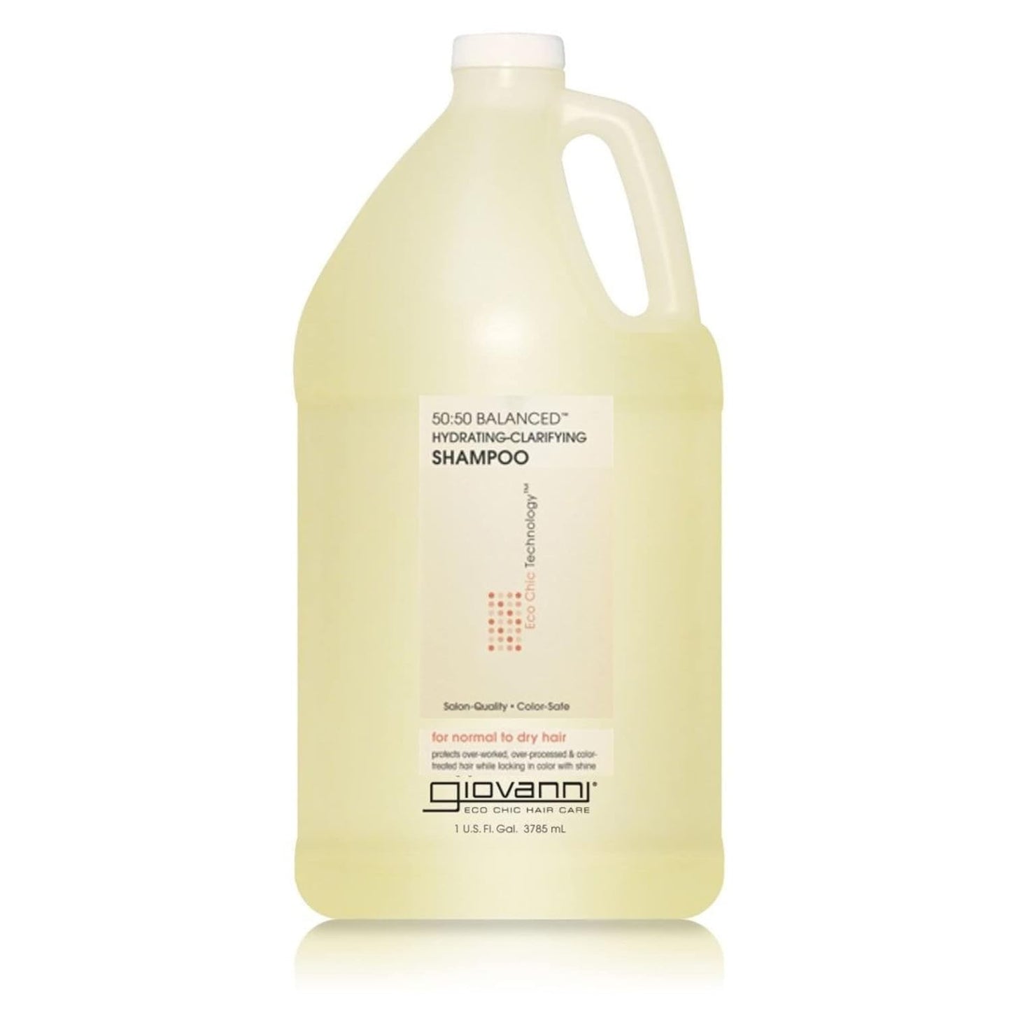 GIOVANNI ECO CHIC 50:50 Balanced Hydrating Clarifying Shampoo - Leaves Hair pH Balanced for Over-Processed Hair, Provides Moisture & Protection, Salon Quality, No Parabens, Color Safe - 128 oz