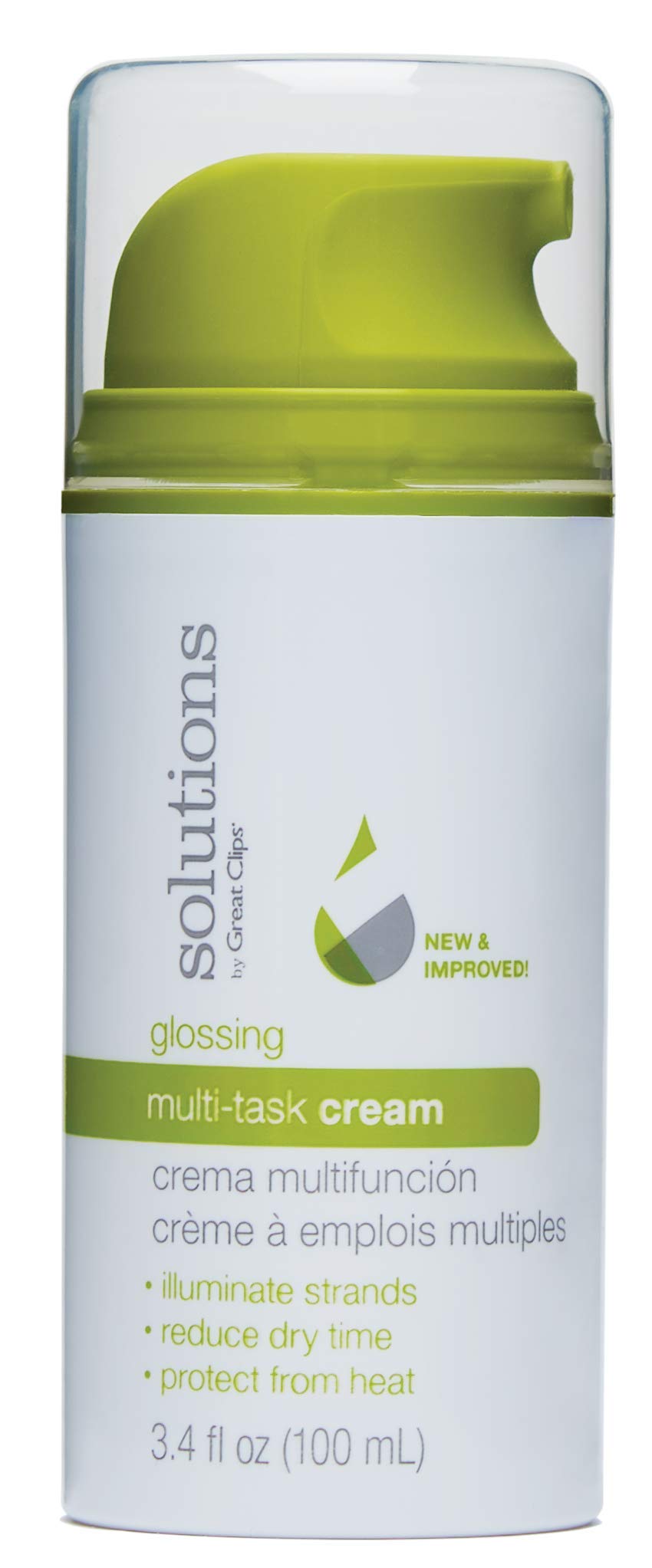 GREAT CLIPS Solutions Glossing Multi-Task Cream, 3.4oz | Taming Frizz & Fly-aways | Smooths & Softens Hair