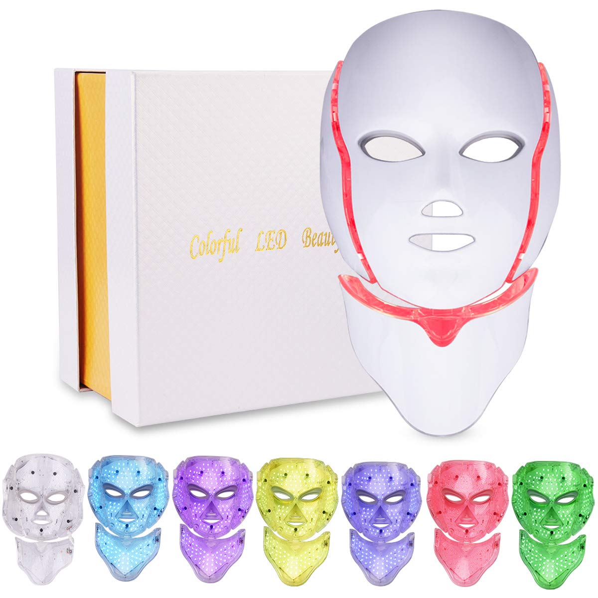 7 Colors, 7 Colors Neck, Light Face, 7 Colors Face and Neck with Micro-Current Function (7 Colors)