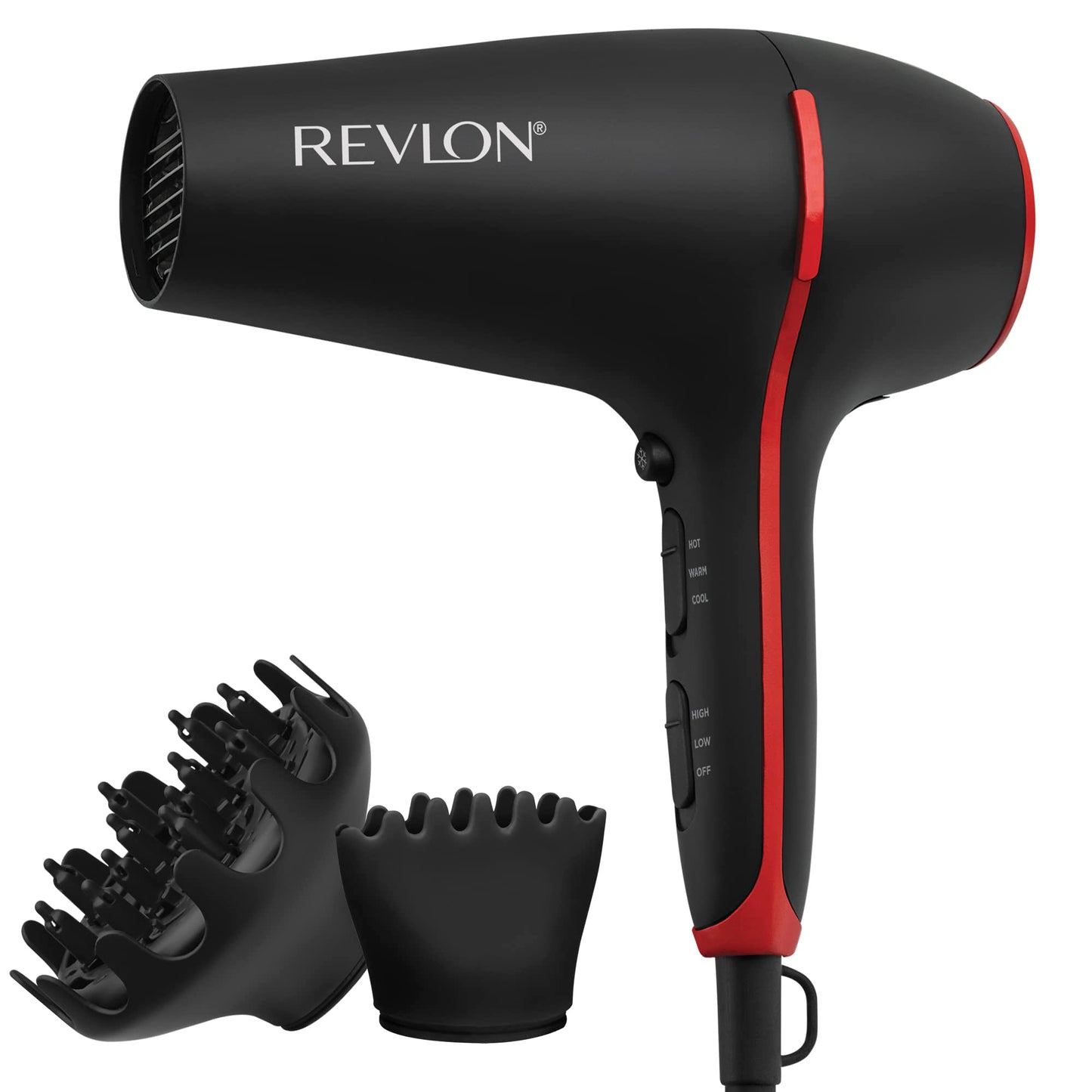Revlon SmoothStay Coconut Oil Infused Hair Dryer | for Smooth, Shinier Hair Black
