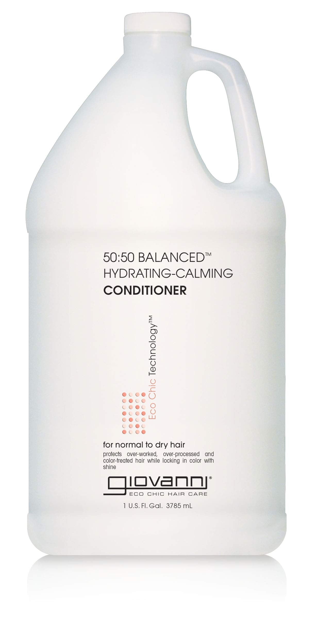 GIOVANNI ECO CHIC 50:50 Balanced Hydrating-Calming Conditioner - Leaves Hair pH Balanced for Over-Processed, Lauryl & Laureth, Sulfate Free, No Parabens, Color Safe - 128 oz
