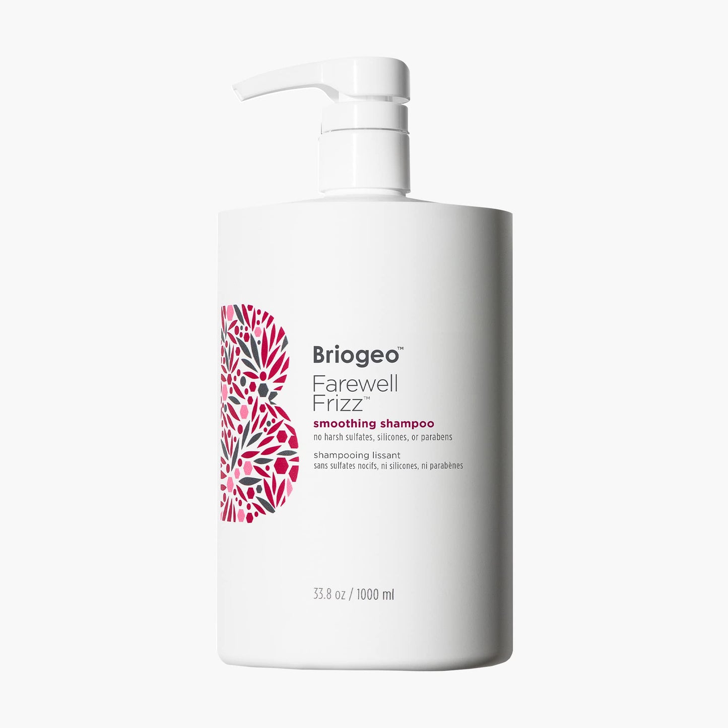 Briogeo Farewell Frizz Smoothing Shampoo, Tame Frizz and Restore Shine to Dull, Dry Hair, Vegan, Phalate & Paraben-Free, 33.8 oz