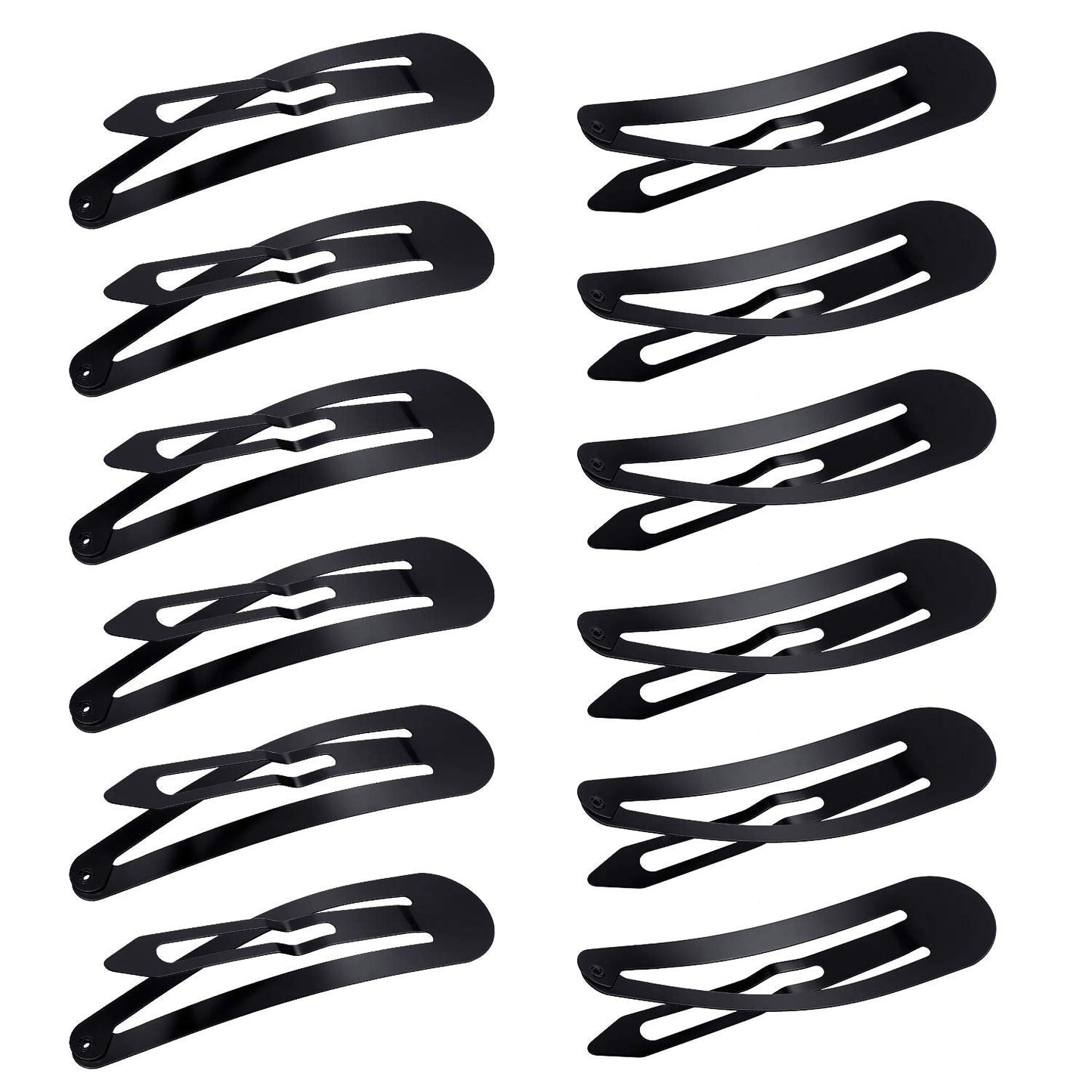 50 Pieces 3.5 Inch Large Metal Snap Hair Clips No Slip Hair Barrettes Long Hair Side Clip Hair Clips for Girls Women Hair Accessories (Black)