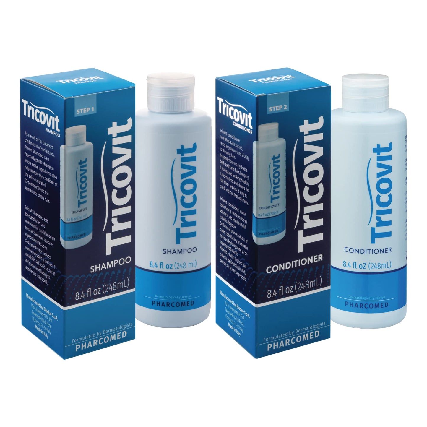 Tricovit Shampoo and Conditioner Routine for Hair Loss and Thinning 8.4oz