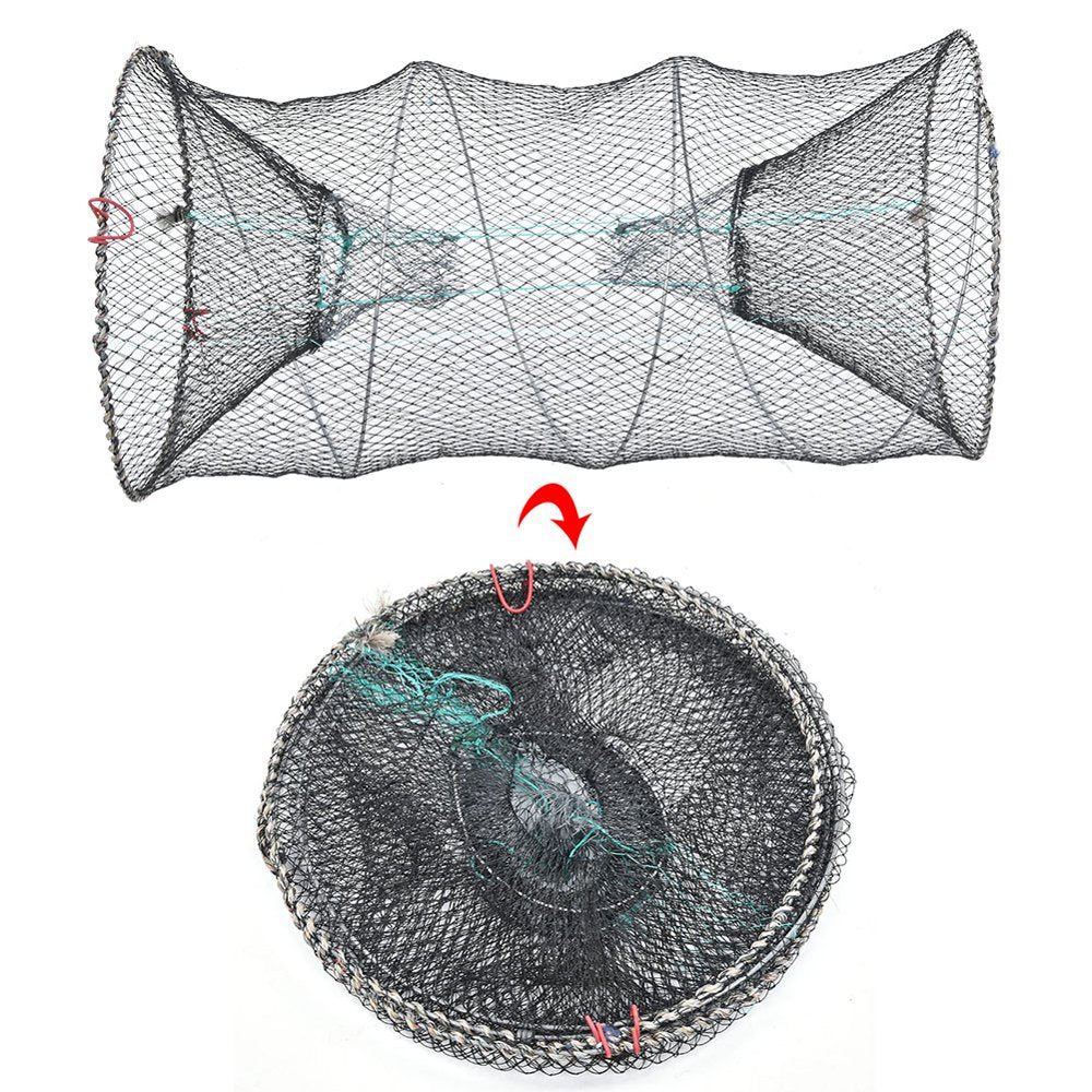 Fishing Bait Trap, Foldable Bait Cast Mesh Trap Net Portable Fishing Landing Net for Crab Fish Lobster Prawn Crayfish