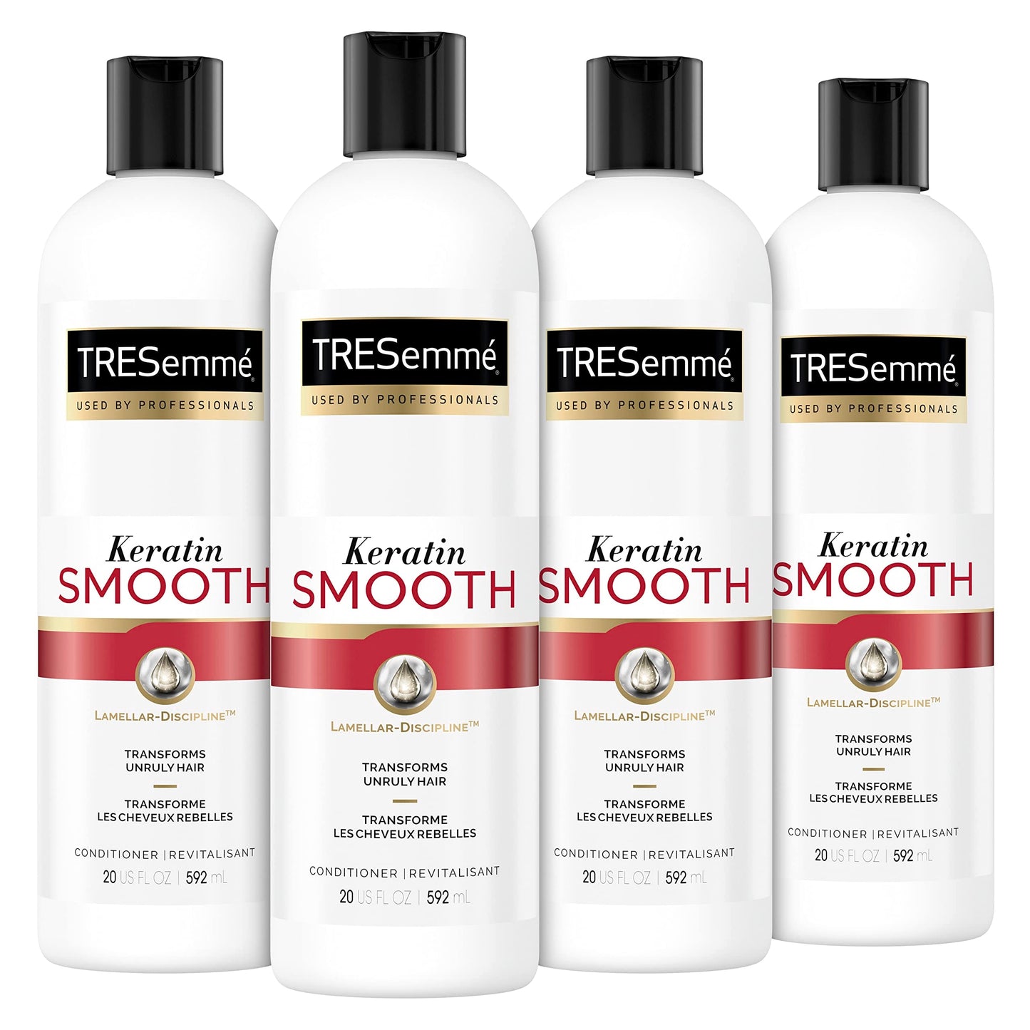 TRESemmé Conditioner Keratin Smooth 4 Count for Dry Hair Conditioner for Sleek, Smooth, Shinier Hair 20 oz