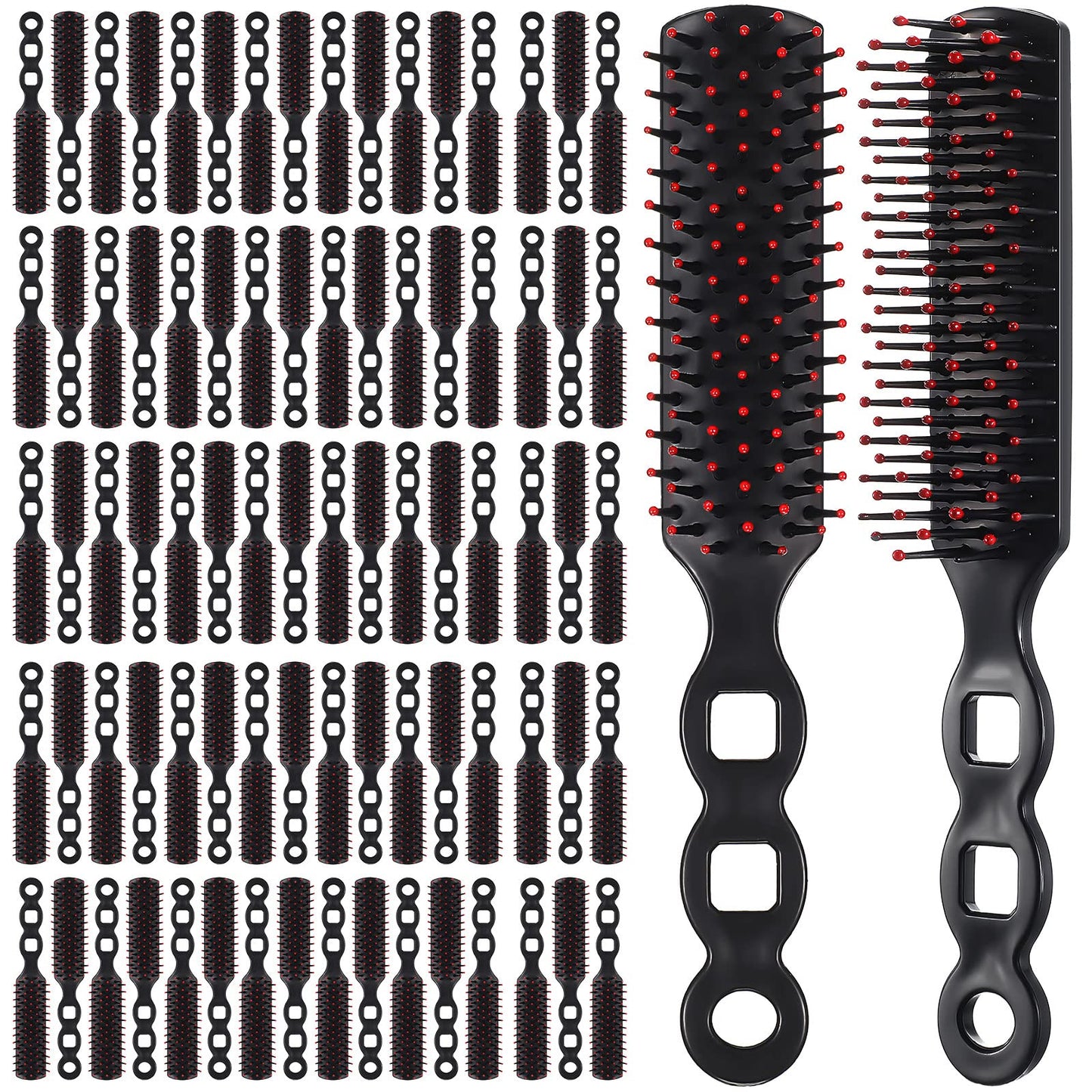 200 Pcs Hair Brushes for Homeless Individually Wrapped Detangling Brush Curly Hair Brush Vent Hairbrush Comb Pp Material Curly Wavy Hair Blow Drying Styling for Shelter Hotel Woman Man, Black