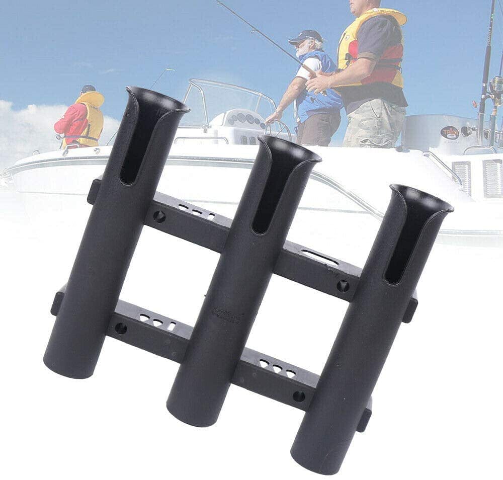 Aohuada Marine Plastic Boat Fishing Triple Rod Holder Rack 3 Pole Holder Stand Durable for Boat Yacht Marine Plastic for Protect Your Fishing Rod during Transportation and Storage