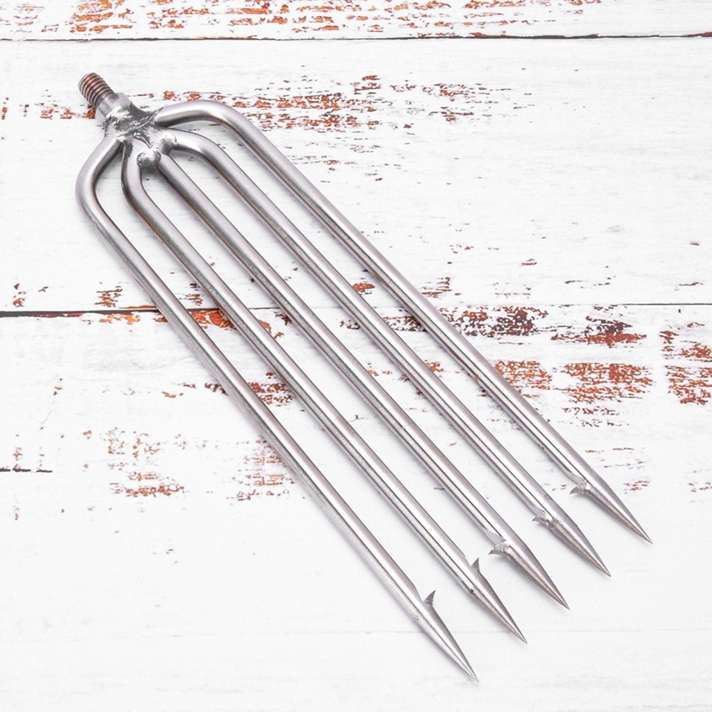 Ymiko Fishing Spear,1 Pcs Stainless Steel 5 Prongs Harpoon Gig Gaff Hook Barb Fish Spear for Outdoor Fishing Tackle,Prong Harpoon