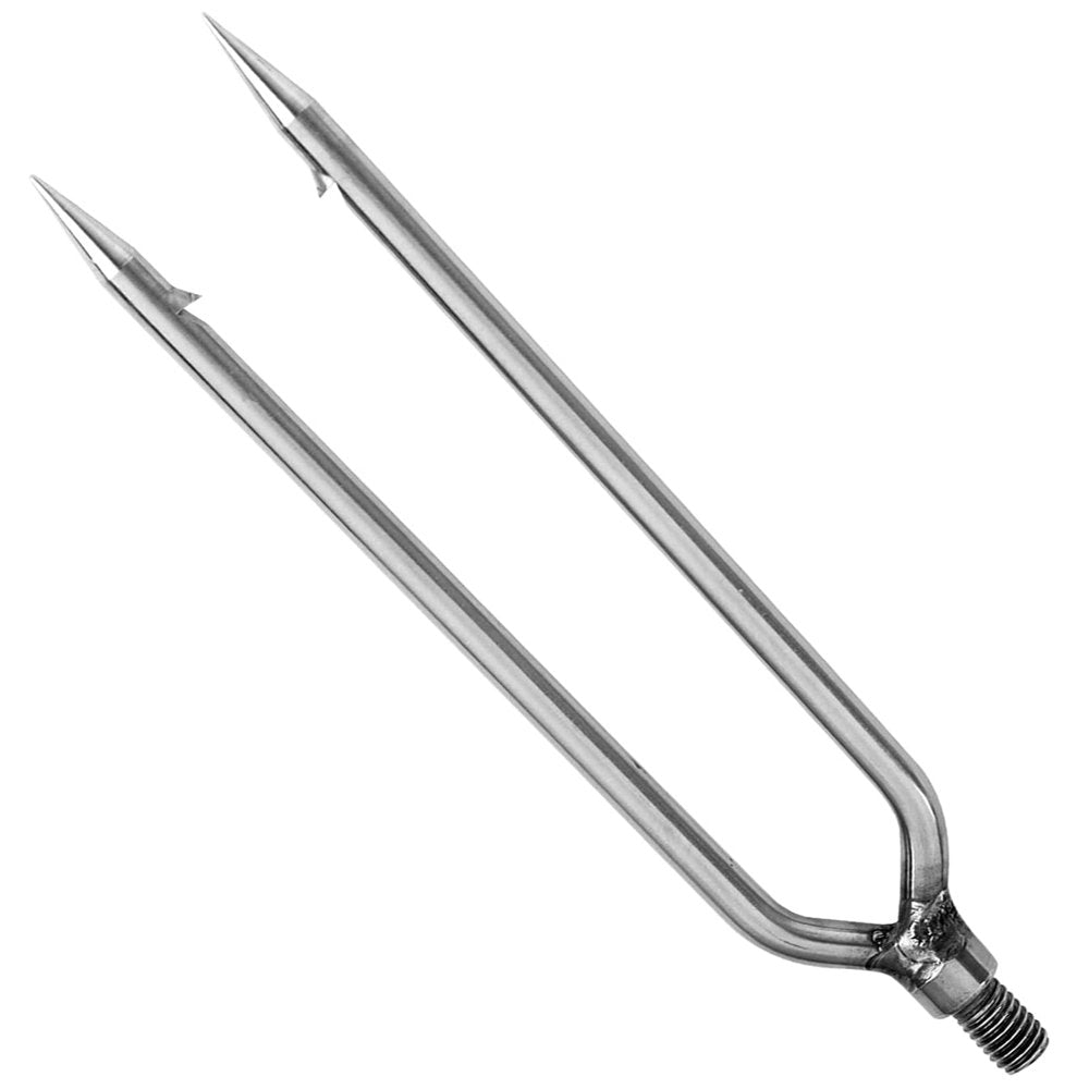 Fish Spear Frog Spear Fishing Harpoon Barbed Stainless Steel 2 Prong Tine Fishing Gaff 2 Prong Spearhead Fork Harpoon Fishing Gig Gaff Hook Screw for Hunting Fish Frog in Pond River Lake Etc Capa