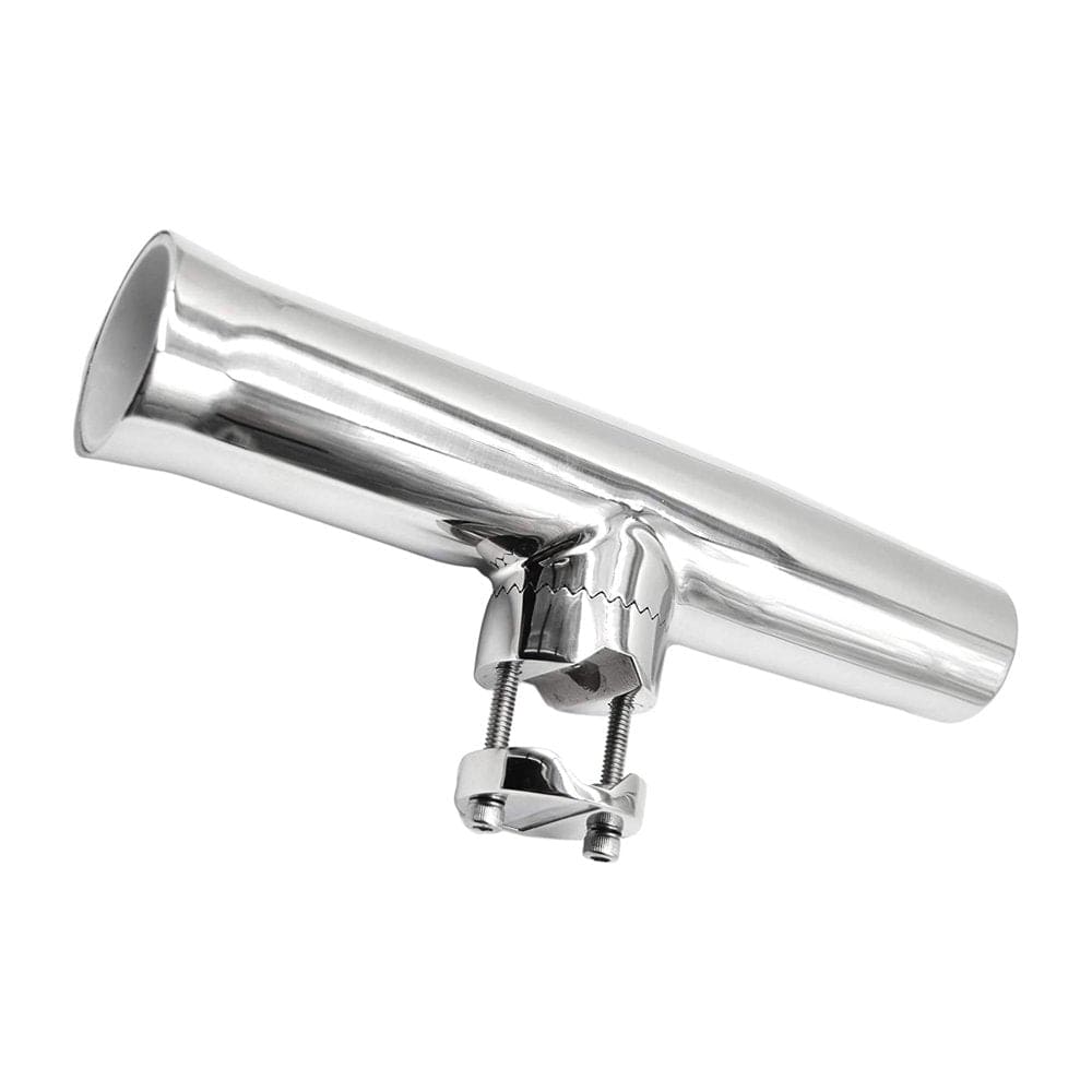 Marine City Boat Stainless-Steel Clamp-On Fishing Rod Holder for Rail 7/8 Inches-1 Inches Dia. Small