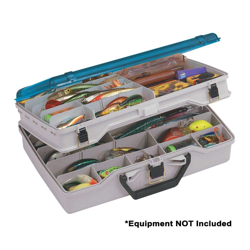 Plano Fishing Tackle Boxes & Bait Storage, Two-Level Tackle Storage, Beige/Blue, 0.5Oz