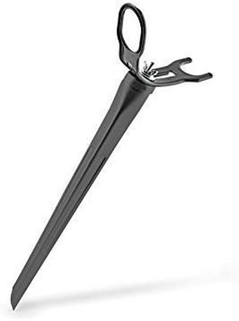 South Bend 15 Inch Stake Fishing Rod Holder, Heavy Duty Metal with Tiltable 360 Degree Yoke Adjustment, Holds Most Types of Poles