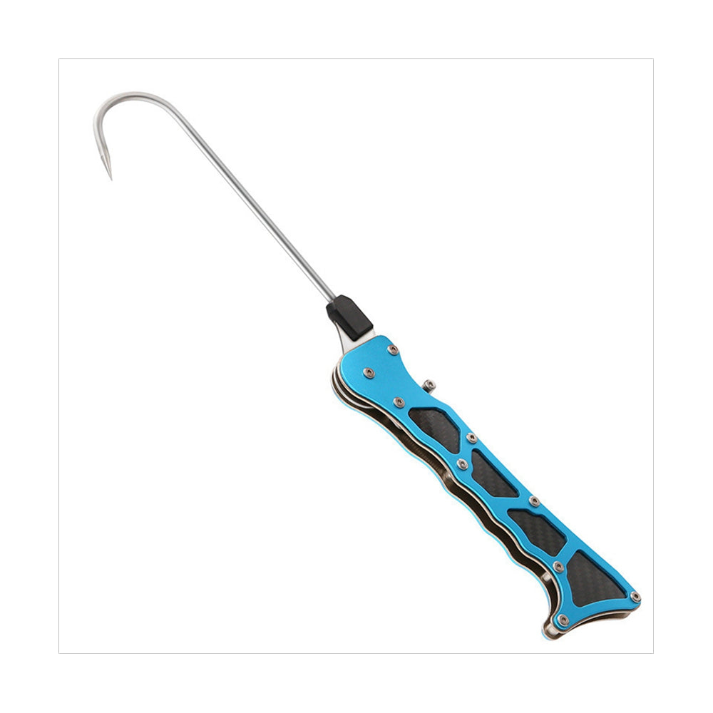 Foldable Outdoors Fish Grip Portable Telescopic Sea Fishing Gaff Stainless Steel Lip Spear Hook Gripper Tackle Tools