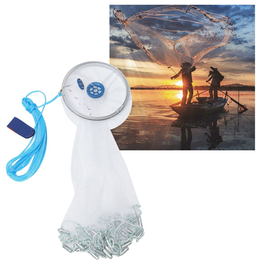 Saltwater Fishing Cast Net for Bait Trap Fish 3.6M Radius Casting Nets for Fish Lobster Prawn Minnow Crayfish Crab