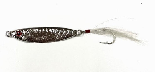 Run off Lures Spearing Jig W/Bucktail 3/4Oz Chrome
