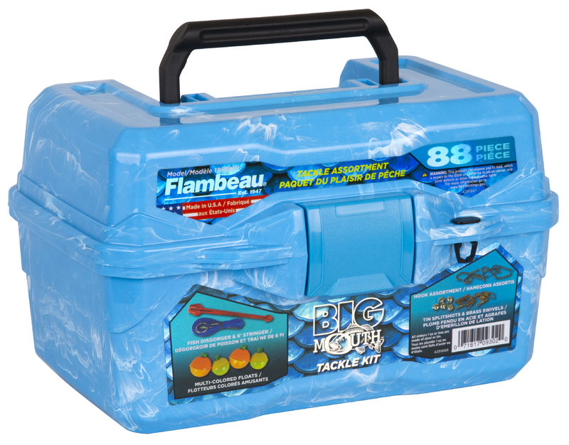 FLAMBEAU BIG MOUTH TACKLE BOX KIT PEARL BLUE SWIRL