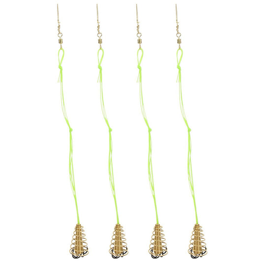 Fish Hook Feeder Fish Hook Barb Feeder Fish Hook 4PCS Fish Baits Traps Barbed Fishing Feeder Basket Holder Lure Hook Cage with Spring for Saltwater8#