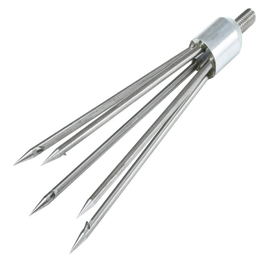 Ledytech Fishing 5 Prong Harpoon Hard Stainless Steel Barbed Diving Spear Gig with 8Mm Thread