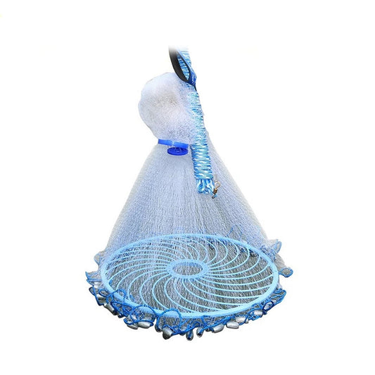 Bait Cast Mesh Trap Net Portable Fishing Landing Net Shrimp Cage for Fish Lobster Prawn Minnow Crayfish Crab (240 Steel Pendant)