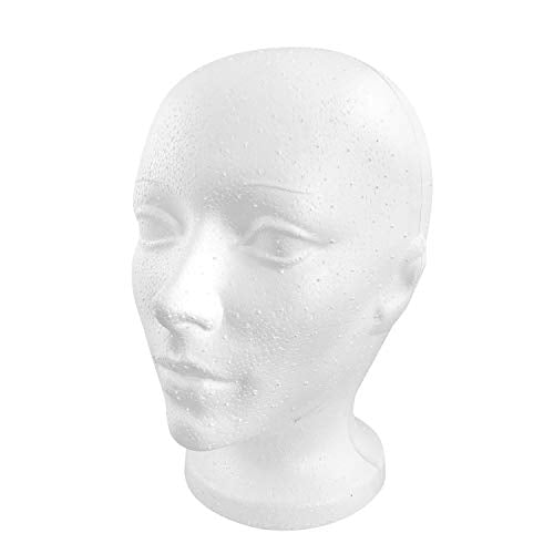 OLé Designs Female Foam Mannequin Head Wig Stand, Stable Round Base - Styrofoam Manikin Head For Makeup Practice -10”