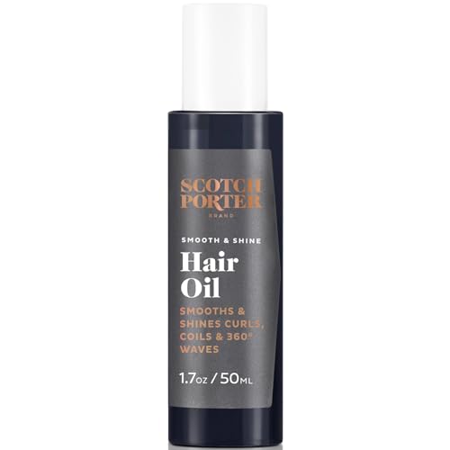 Scotch Porter Smooth & Shine Hair Oil for Men | Seals in Moisture, Detangles & Prevents Frizz | Free of Parabens, Sulfates & Silicones | Vegan | 1.7oz