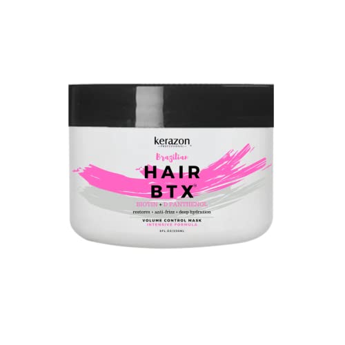 KERAZON Intensive Brazilian Hair Botox Treatment 8oz 236ml For All Hair Types, Thermal Activated Hair Mask Damaged Dry Repair and Long Lasting Volume And Frizz Control. Packaging may vary.