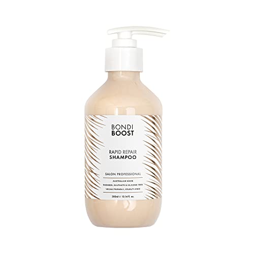 BONDIBOOST Rapid Repair Shampoo 10.14 fl oz - Restores Dry, Damaged, & Brittle Hair - Gentle Cleansing - Repair Split Ends + Seal Hair Cuticles - Sulfate Free - Vegan/Cruelty-Free - Australian Made
