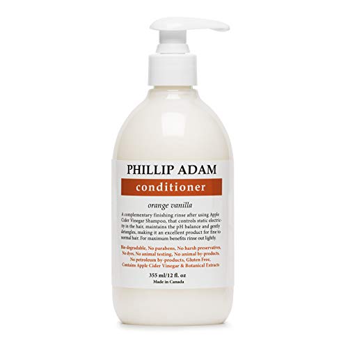 Phillip Adam Orange Vanilla Conditioner for Smooth and Shiny Hair - No Harsh Chemicals - Safe for Color Treated Hair - Delicious Natural Scent - 12 Ounce