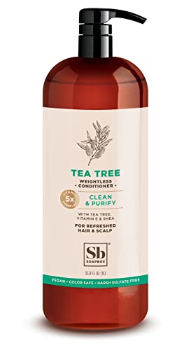 Soapbox Tea Tree Conditioner, Sulfate Free, Paraben Free, Silicone Free, Color Safe, and Vegan Hair Conditioner (33.8 Ounces)