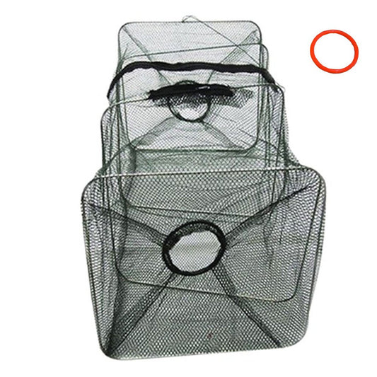 Fish Trap Net Fishing Gear Crab Prawn Shrimp Crayfish Lobster Crawdad Foldable Green Fishing Tackle,Fishing Equipment,Travel Goods