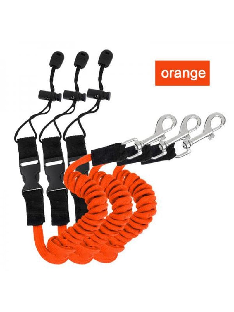 3PCS Survival Duck 1.5 Coiled Kayak Paddle Leash Canoe Accessories Fishing Rod Tether