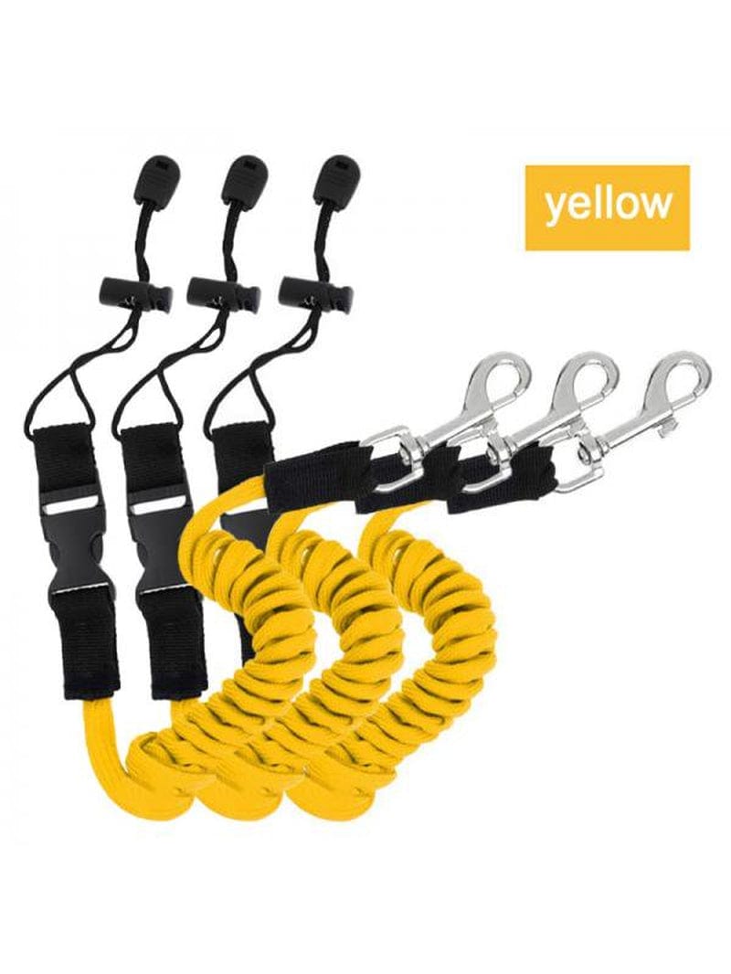 3PCS Survival Duck 1.5 Coiled Kayak Paddle Leash Canoe Accessories Fishing Rod Tether