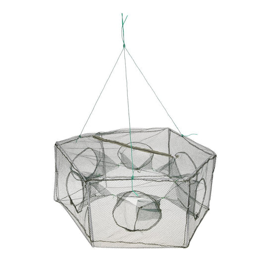 Foldable Fishing Net Hexagon 6 Hole Fishing Net Shrimp Cage Trap Minnow Crab Baits Mesh Trap Net