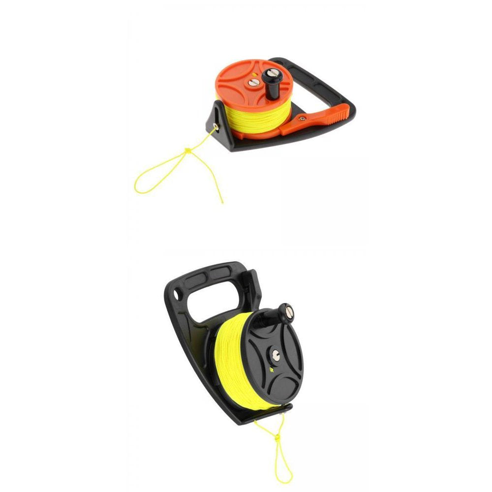 2× Multi Purpose Heavy Duty Reel with Handle for Wreck Cave Dive Open Water Spear Black Yellow