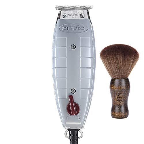 Andis Professional T-Outliner Beard/Hair Trimmer with T-Blade, Gray, Model GTO (04710) Bundled with a KEPSE Neck Duster