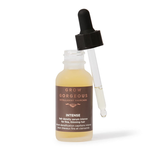 Grow Gorgeous Density Serum Intense - Vegan Hair Serum with Caffeine, Red Clover and Peptides for Thinning Hair and Hair Loss. Cruelty Free Hair Growth Serum, 2.02 fl oz