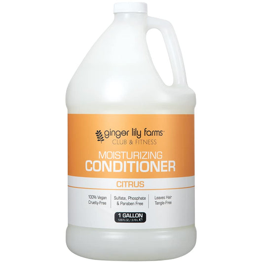 Ginger Lily Farms Club & Fitness Moisturizing Conditioner for Dry Hair, 100% Vegan & Cruelty-Free, Citrus Scent, 1 Gallon (128 fl oz) Refill