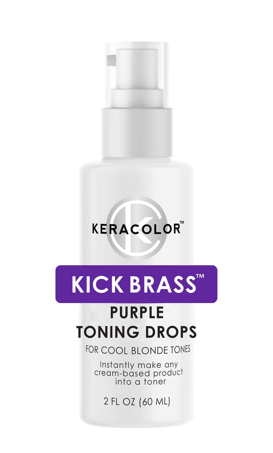 Keracolor Purple Toning Drops Concentrate To Create Your Own Purple Shampoo For Blonde Hair - Mix w/Any Shampoo, Conditioner, Or Cream Styler, Violet, (Purple) 2 Fl. Oz.